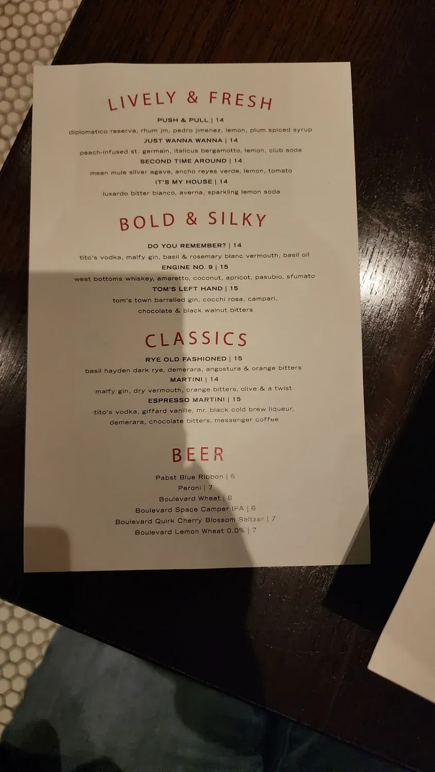 Menu 5