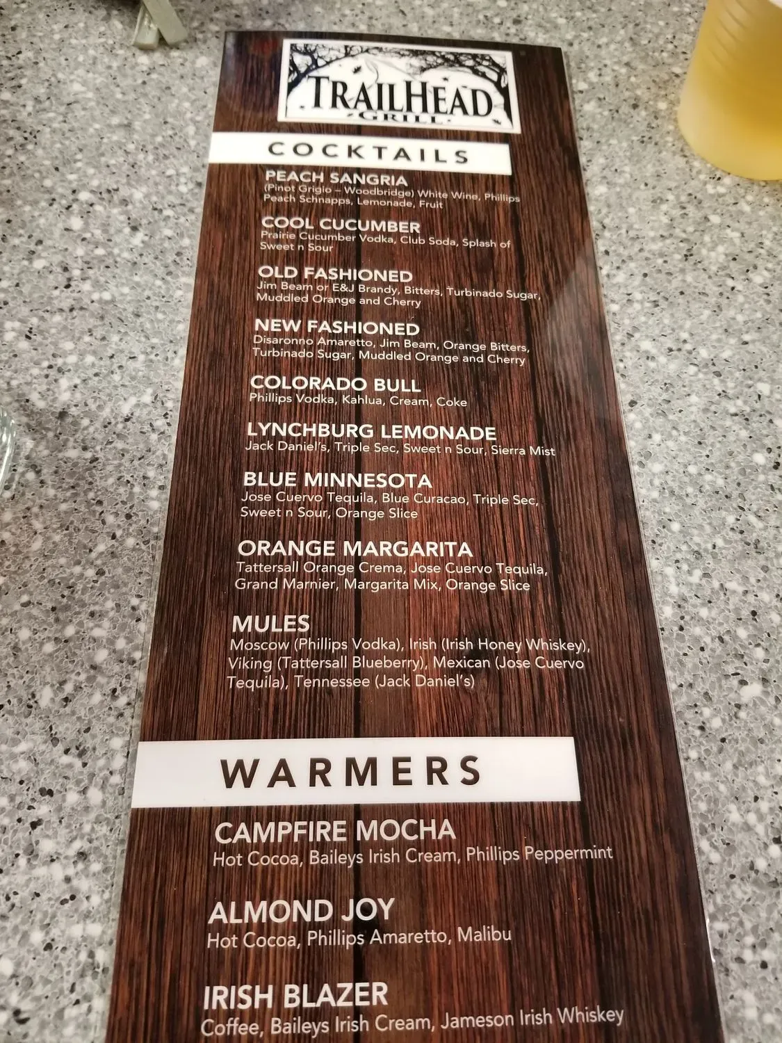 TrailHead Grill and Lanes Menu - Updated October 2025