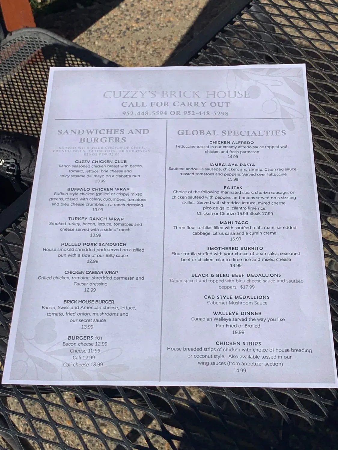 Menu 1