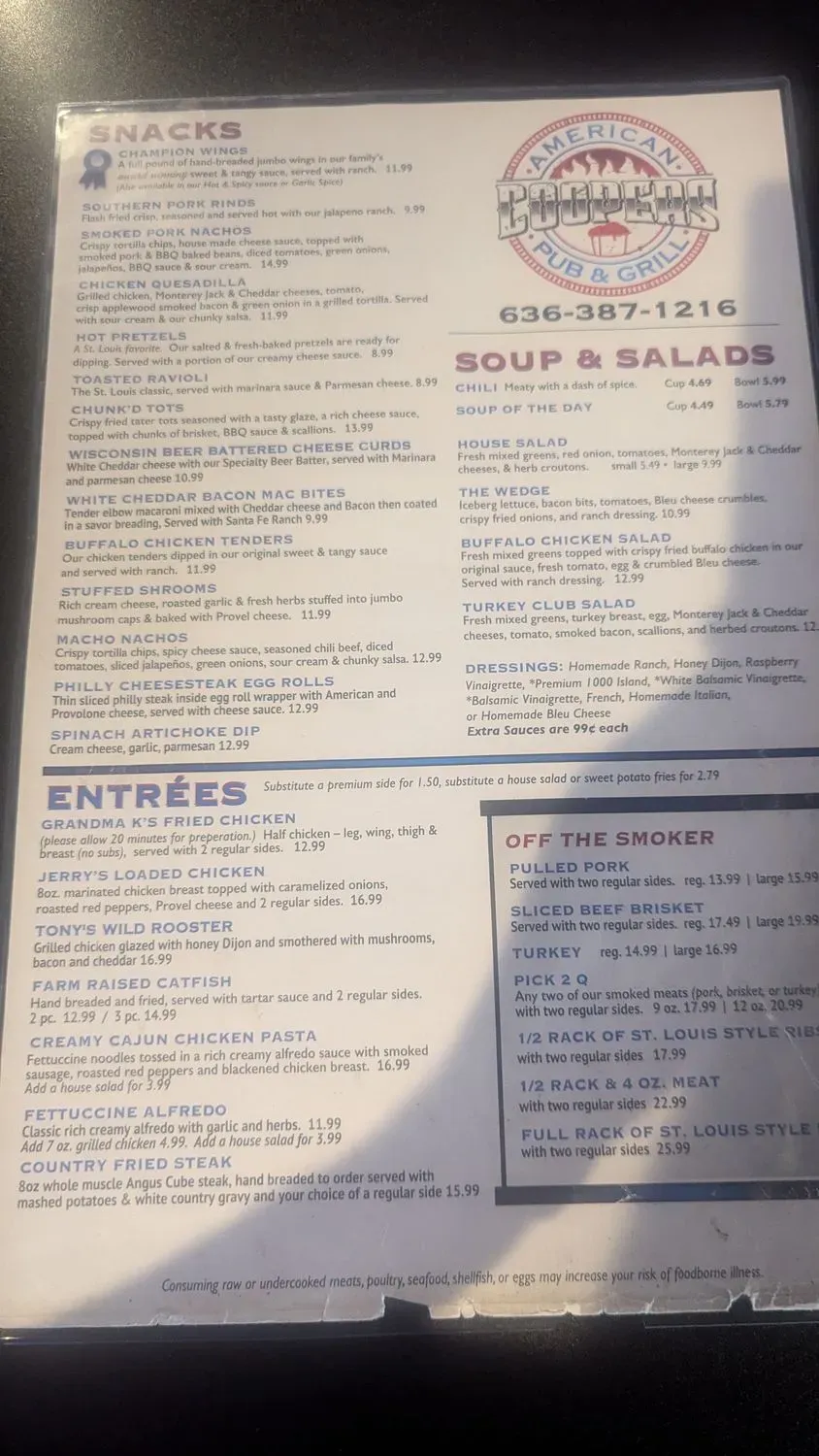 Coopers American Pub & Grill Menu - Updated October 2025