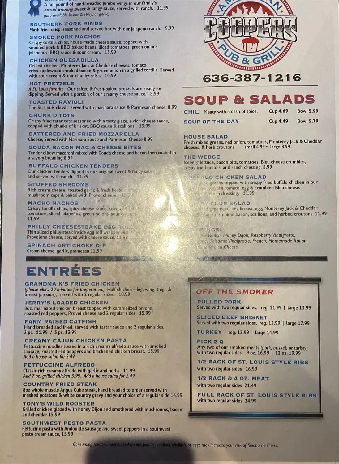 Coopers American Pub & Grill Menu - Updated October 2025