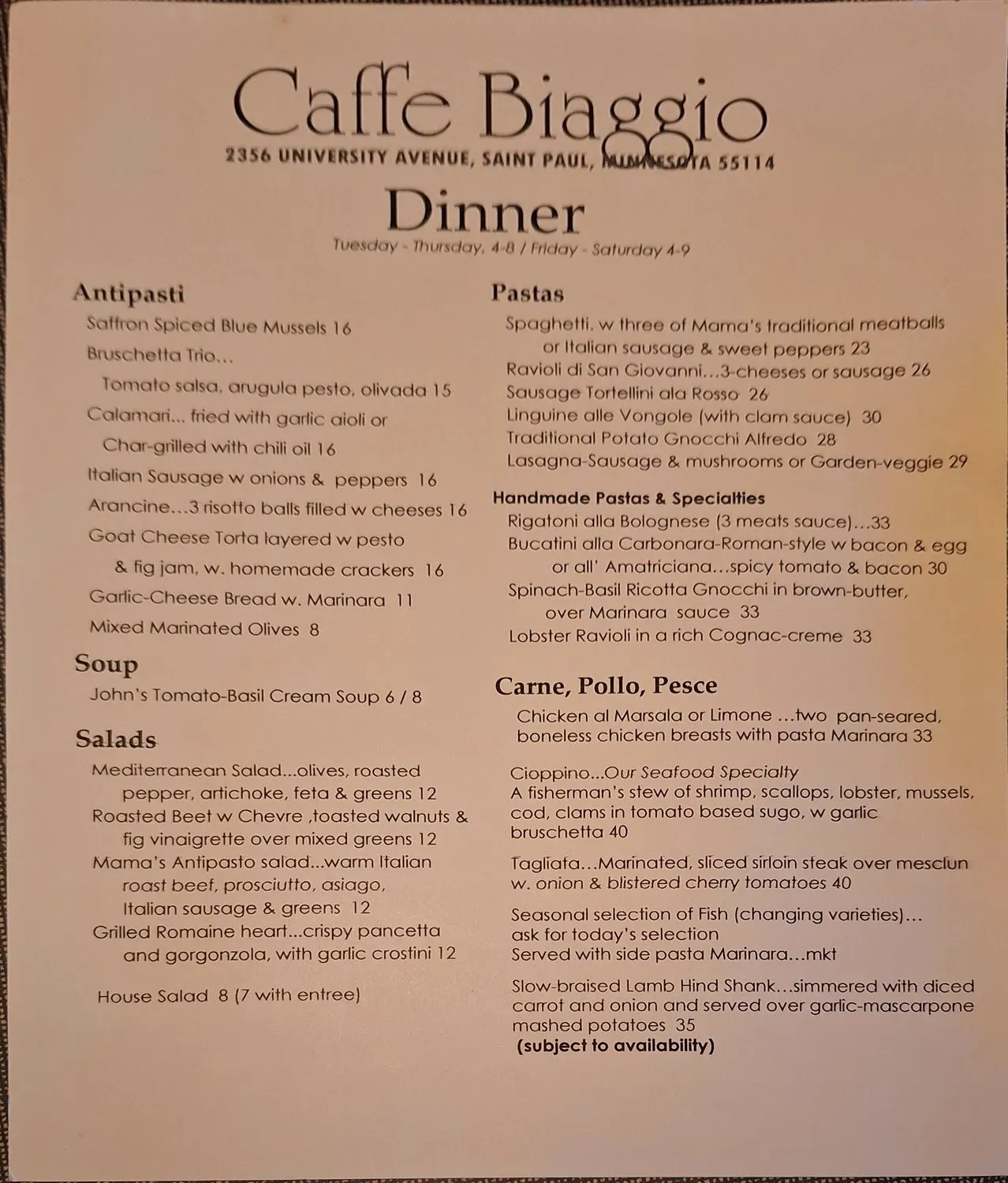 Menu 1