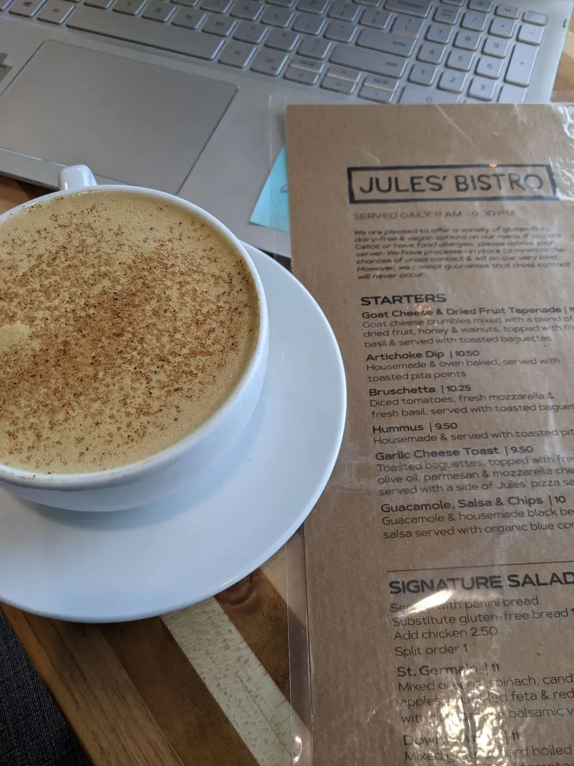 Jules' Bistro Menu - Updated October 2025