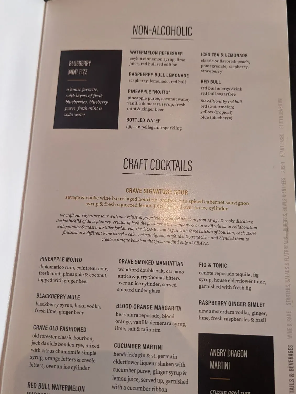 CRAVE Food & Drink Roseville Menu - Updated October 2025