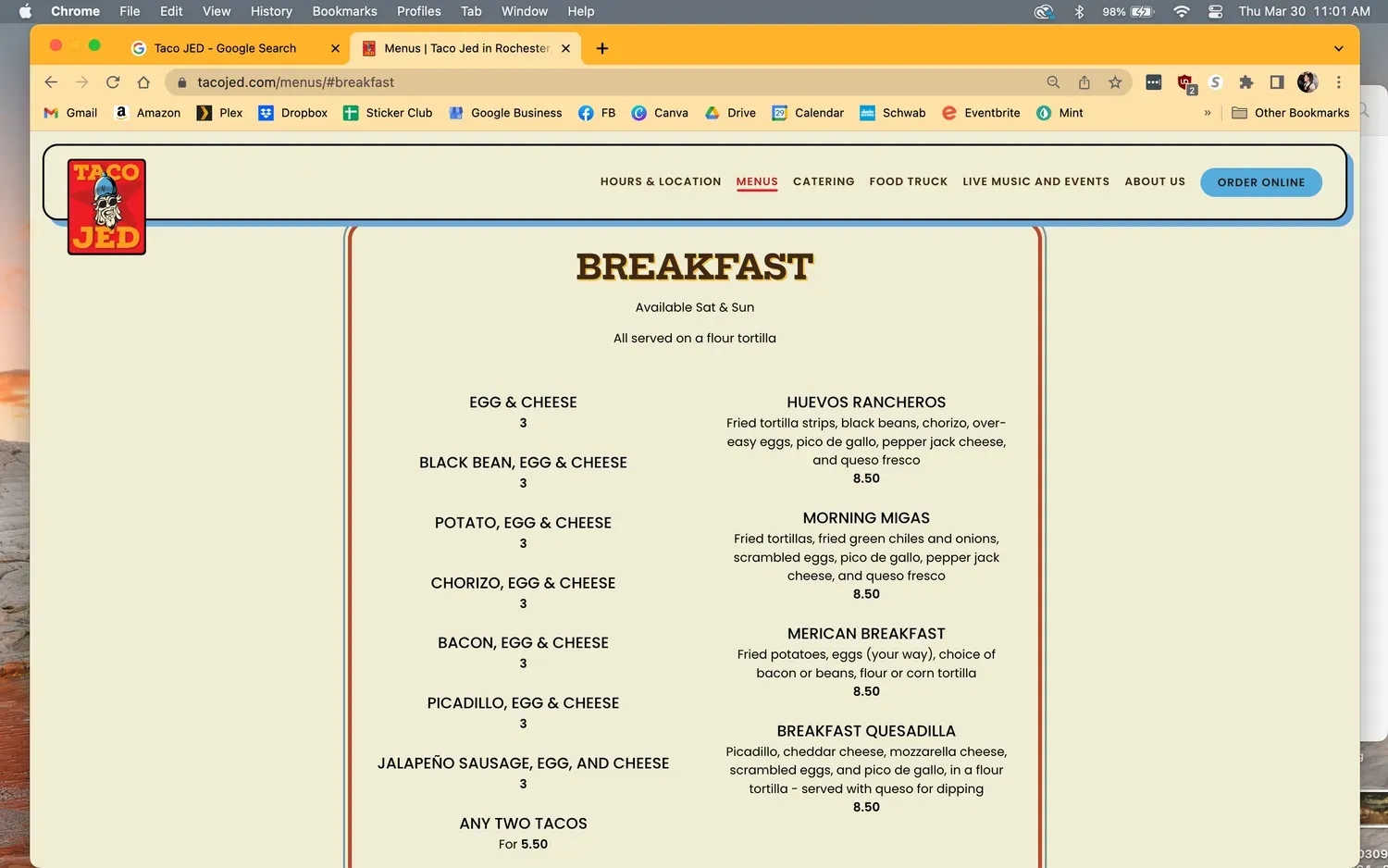 Menu 2