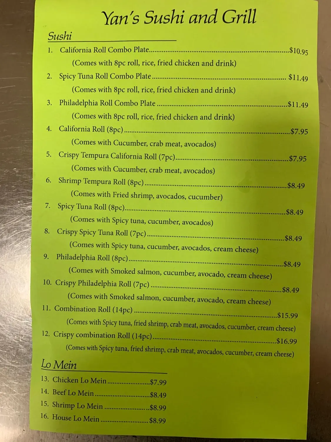 Menu 2