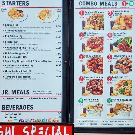 Cashew Chef Menu Springfield, MO Checkle