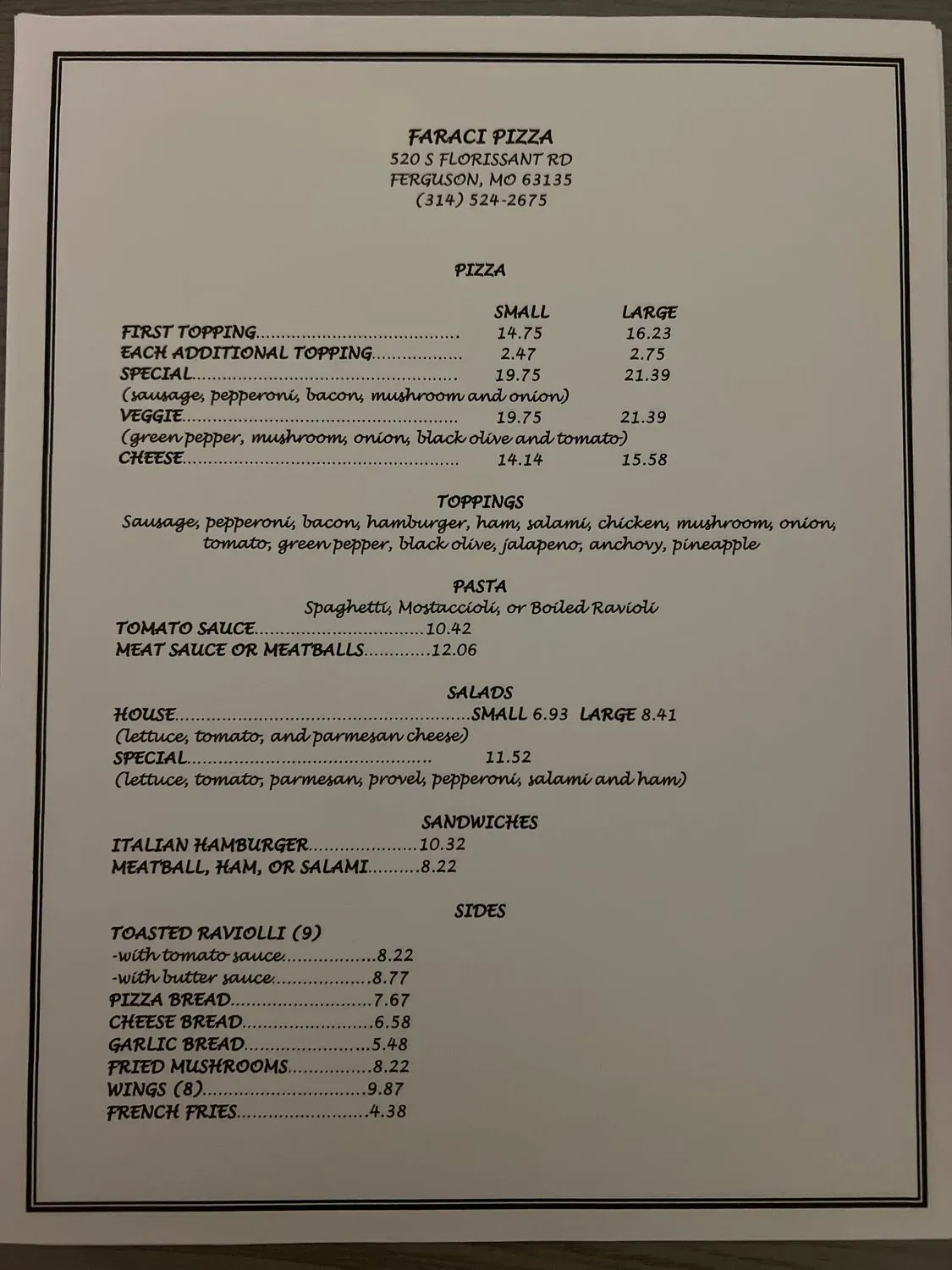 Menu 1