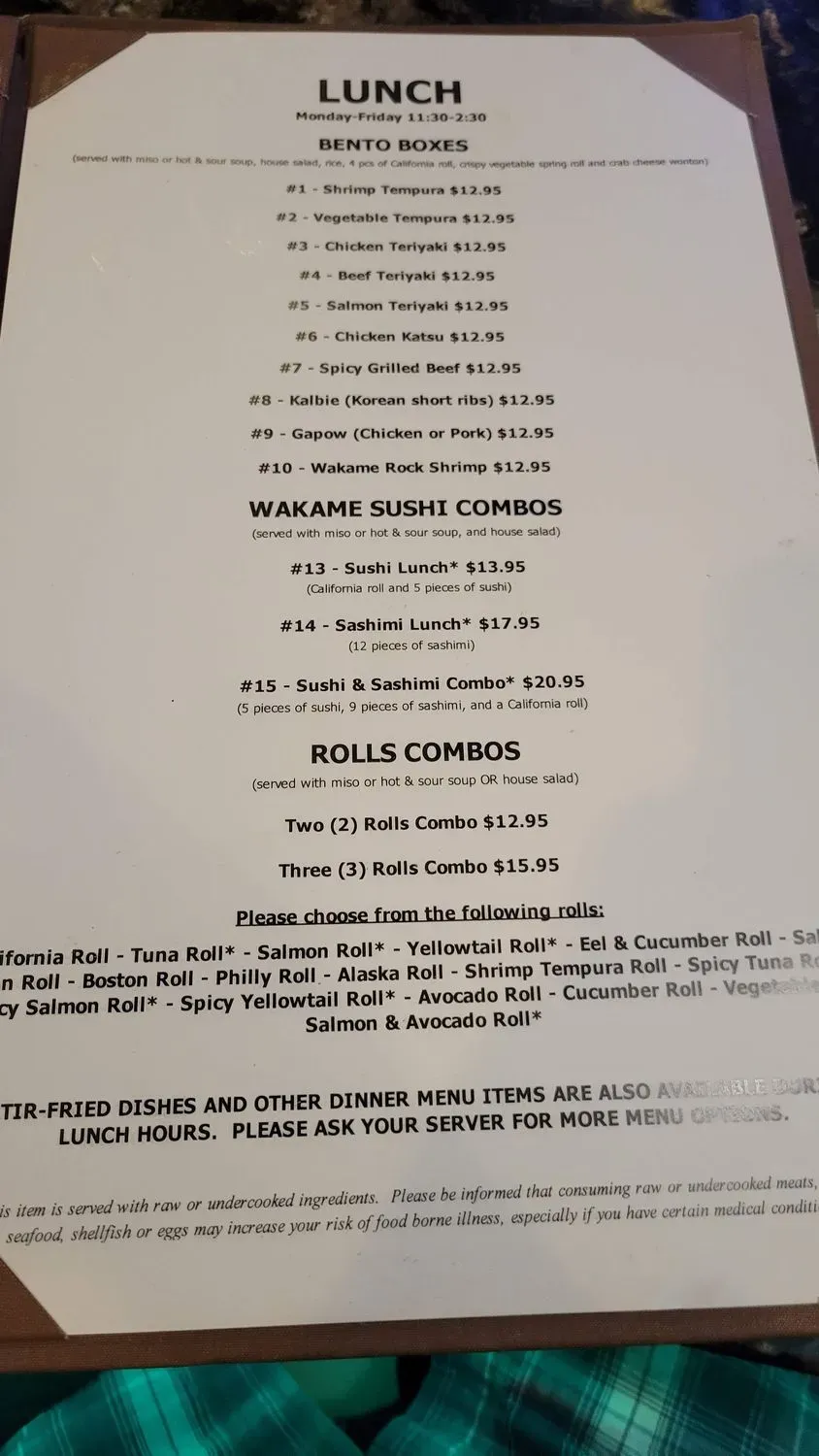 Menu 2