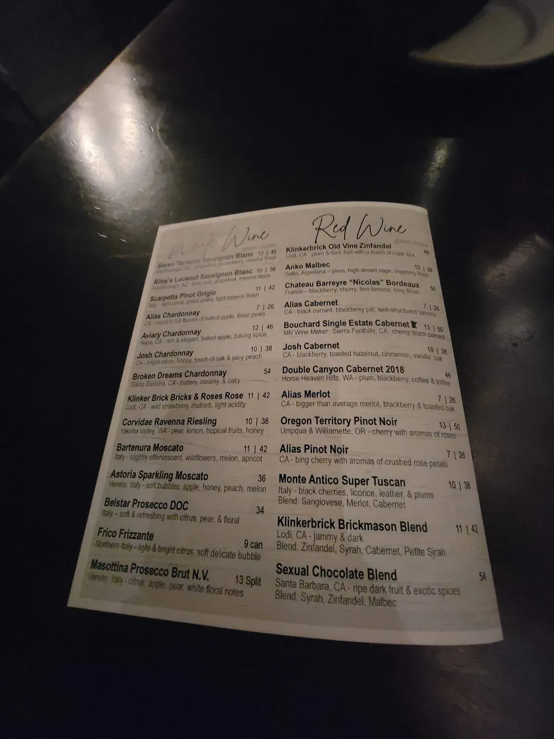 Rockwoods Menu - Updated October 2025