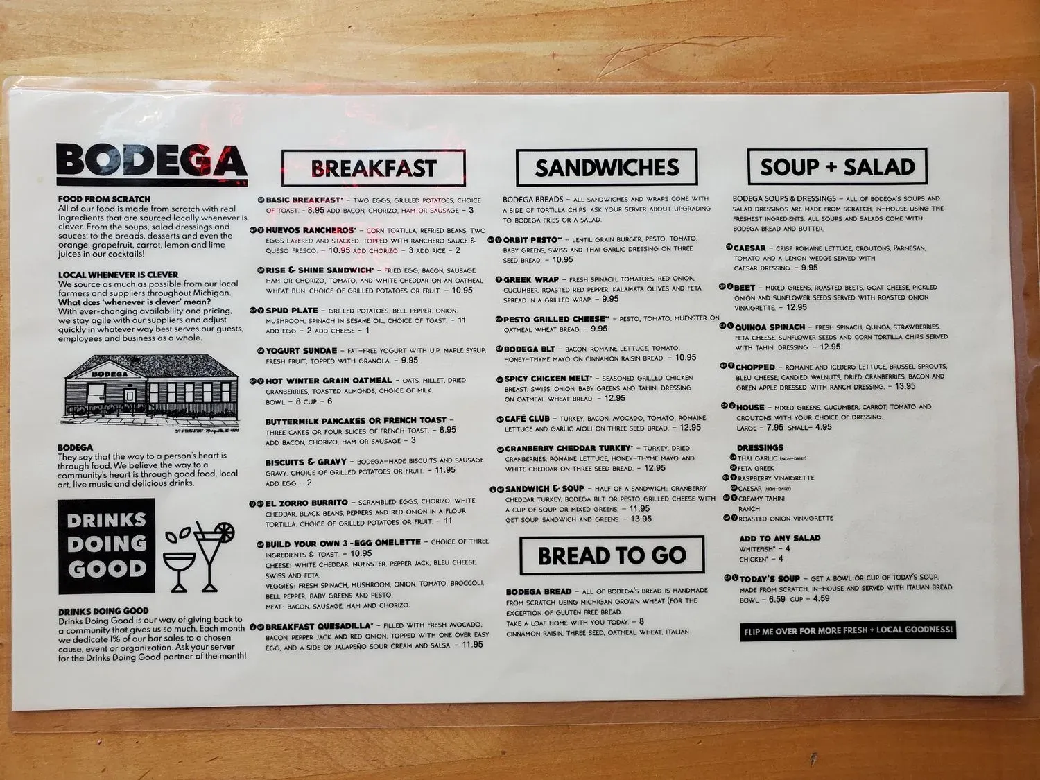 BODEGA Menu - Updated October 2025
