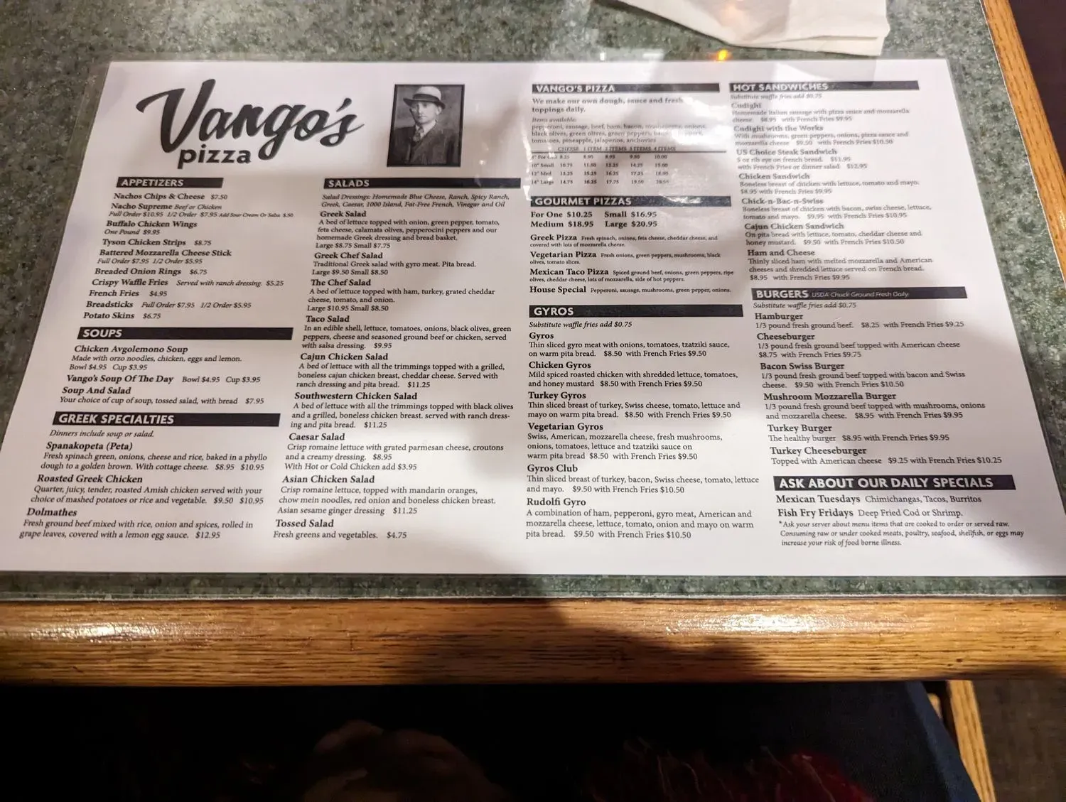 Vango's Pizza & Cocktail Lounge Menu - Updated October 2025
