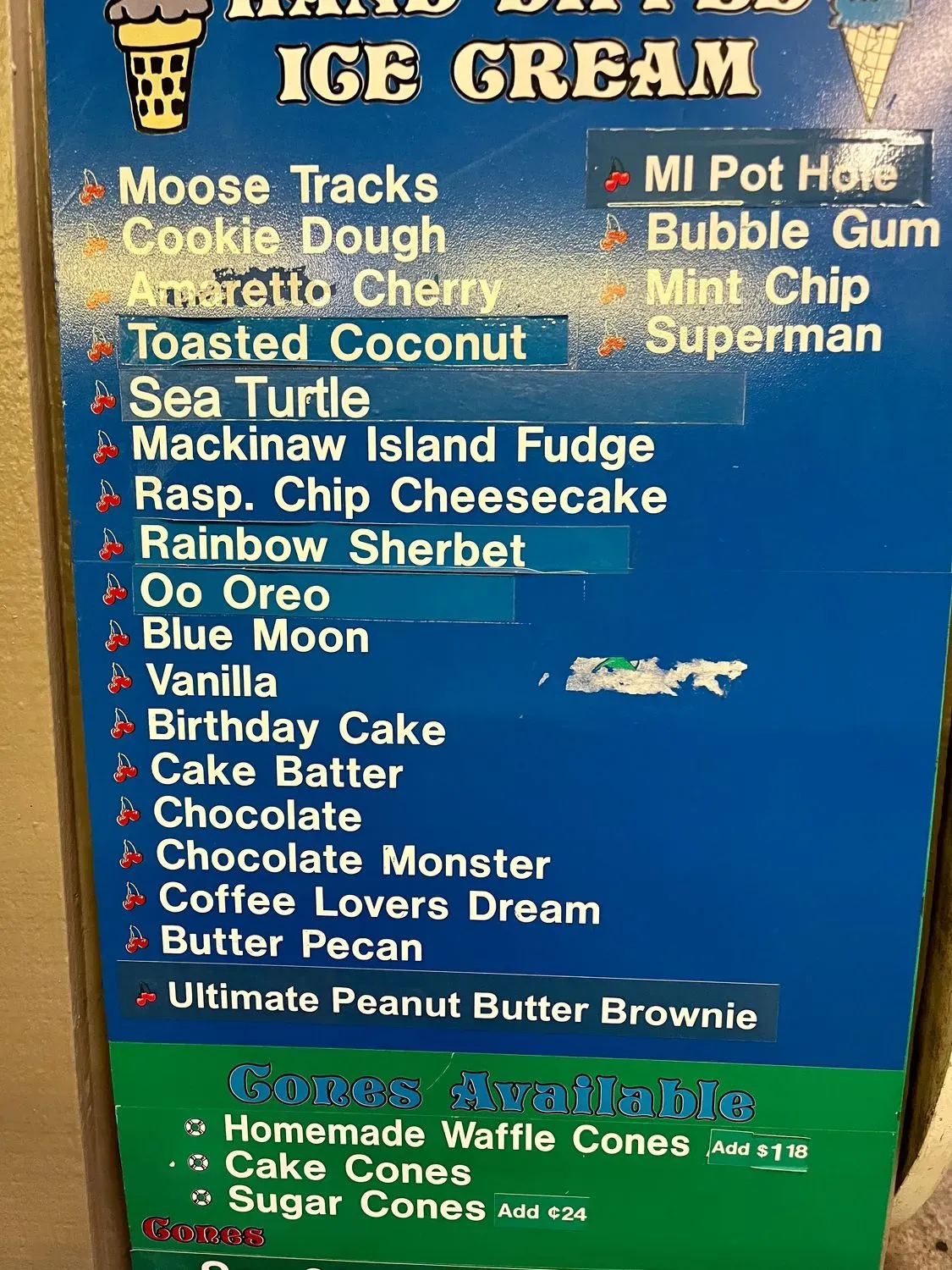 Captain Sundae Menu - Updated October 2025