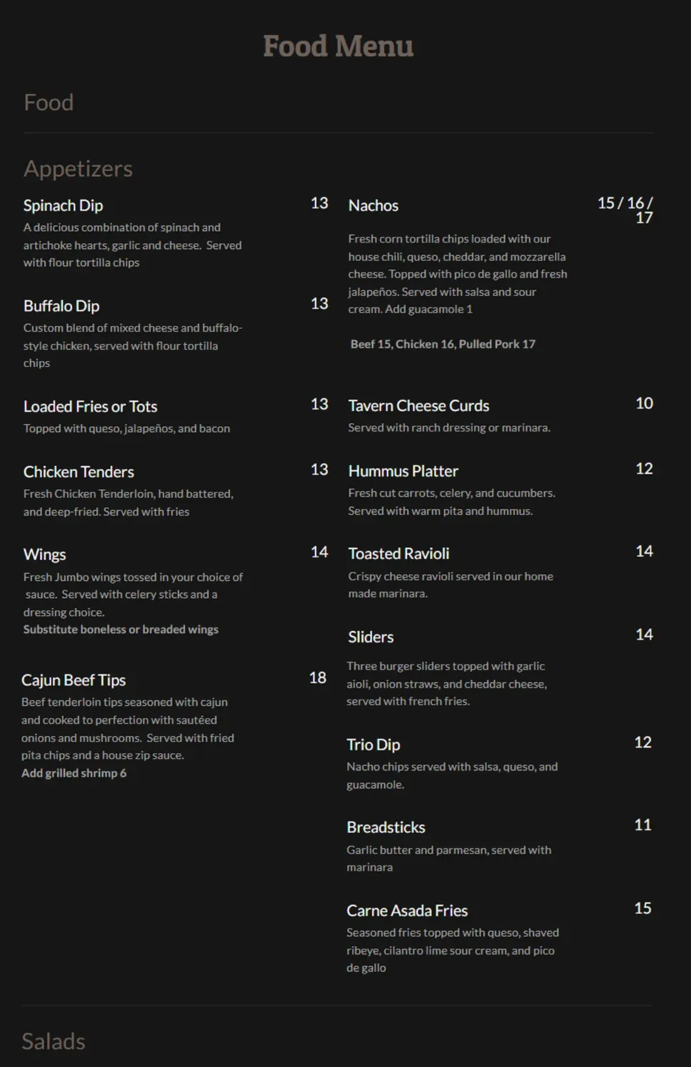 Menu 6