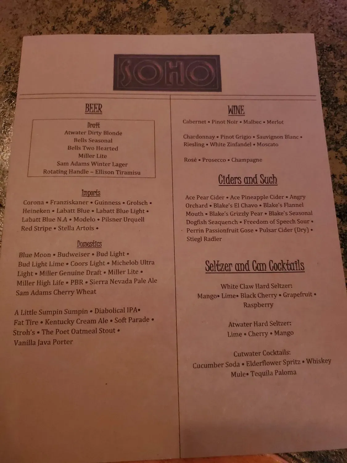 Menu 1