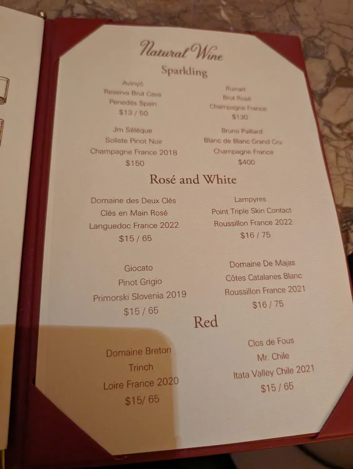 Menu 5