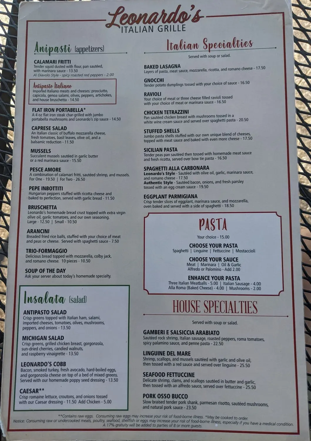 Menu 1