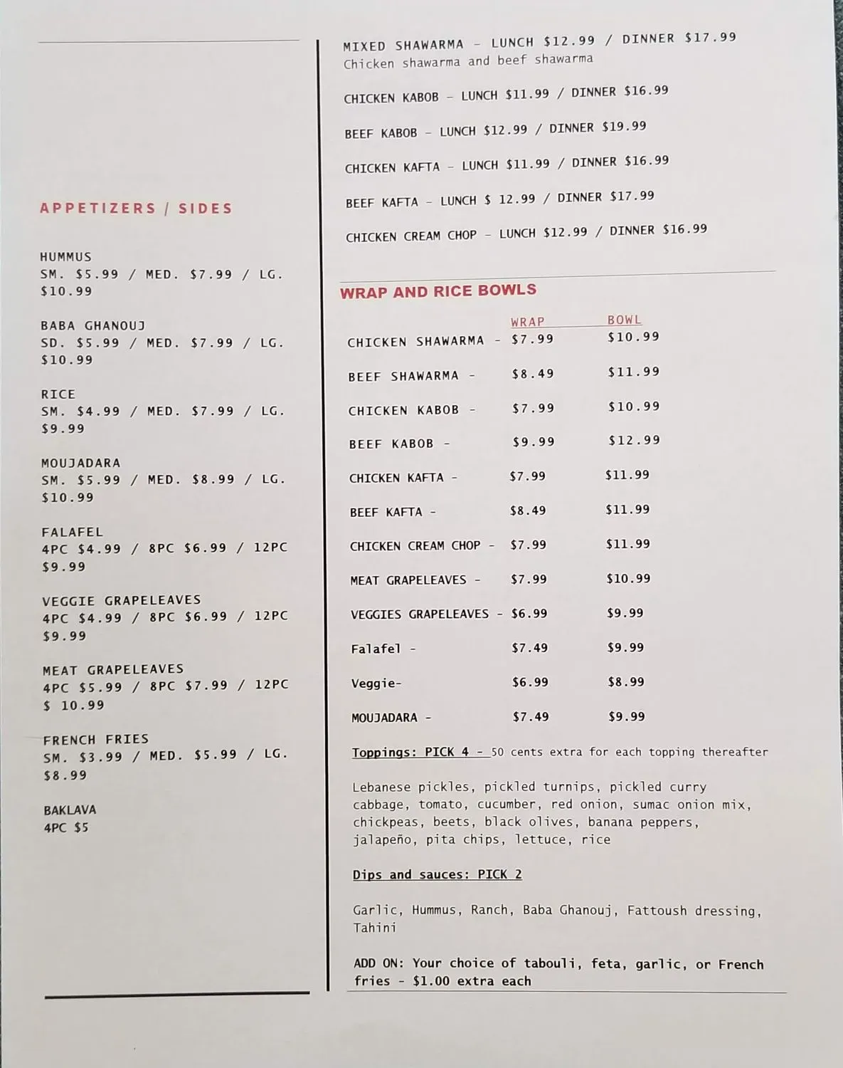 Menu 2