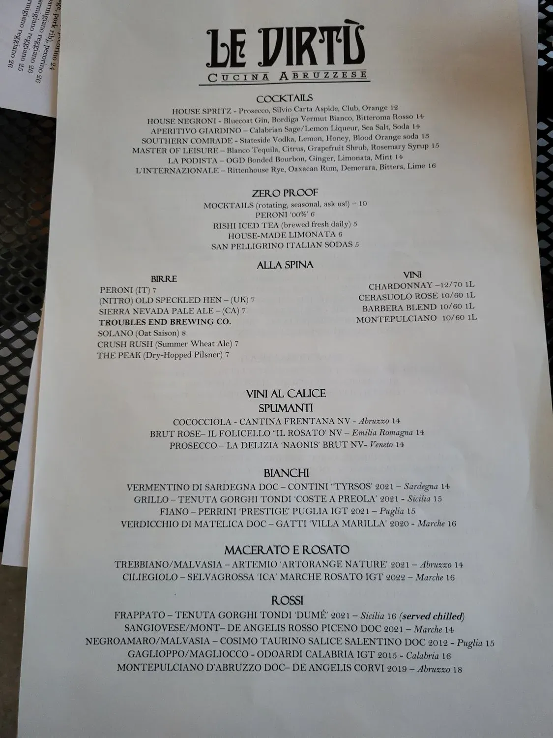 Menu 1