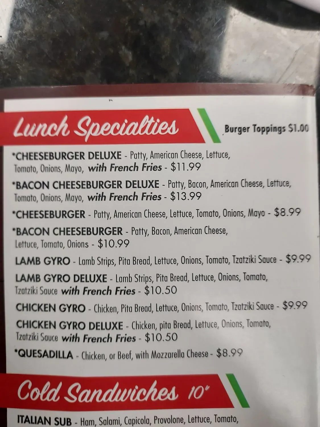 Menu 1