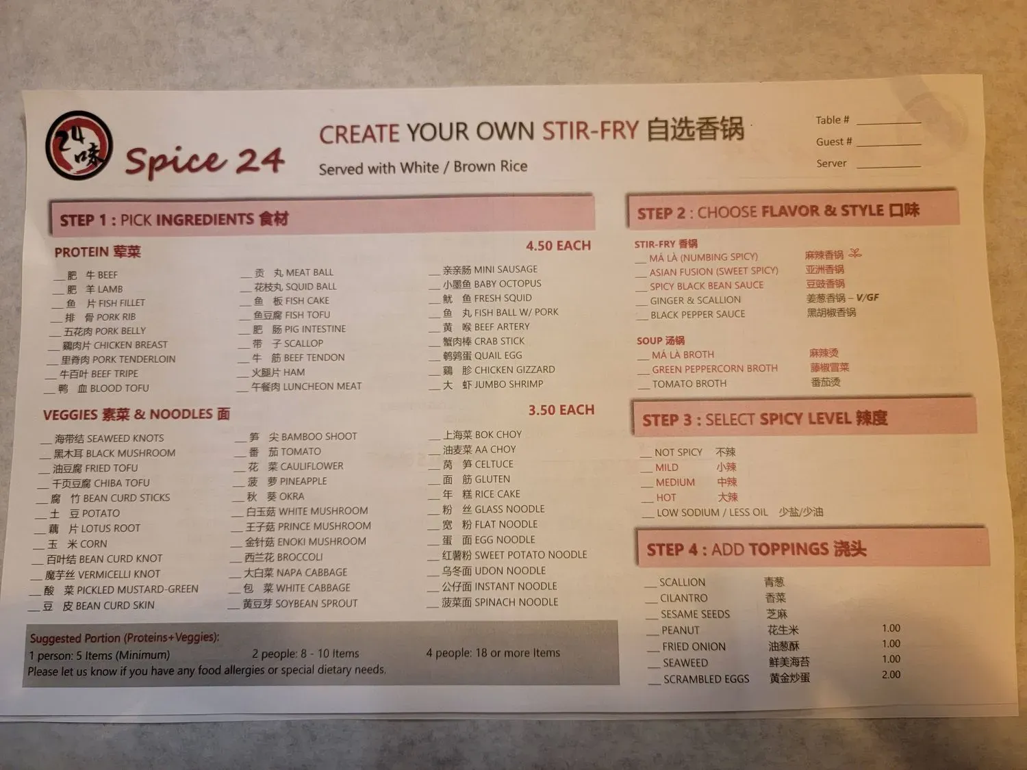 Menu 5