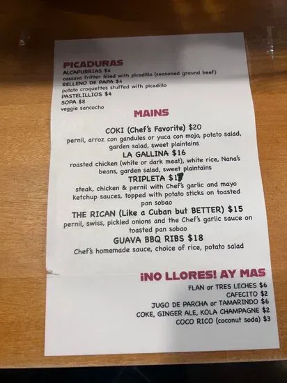 Menu 1