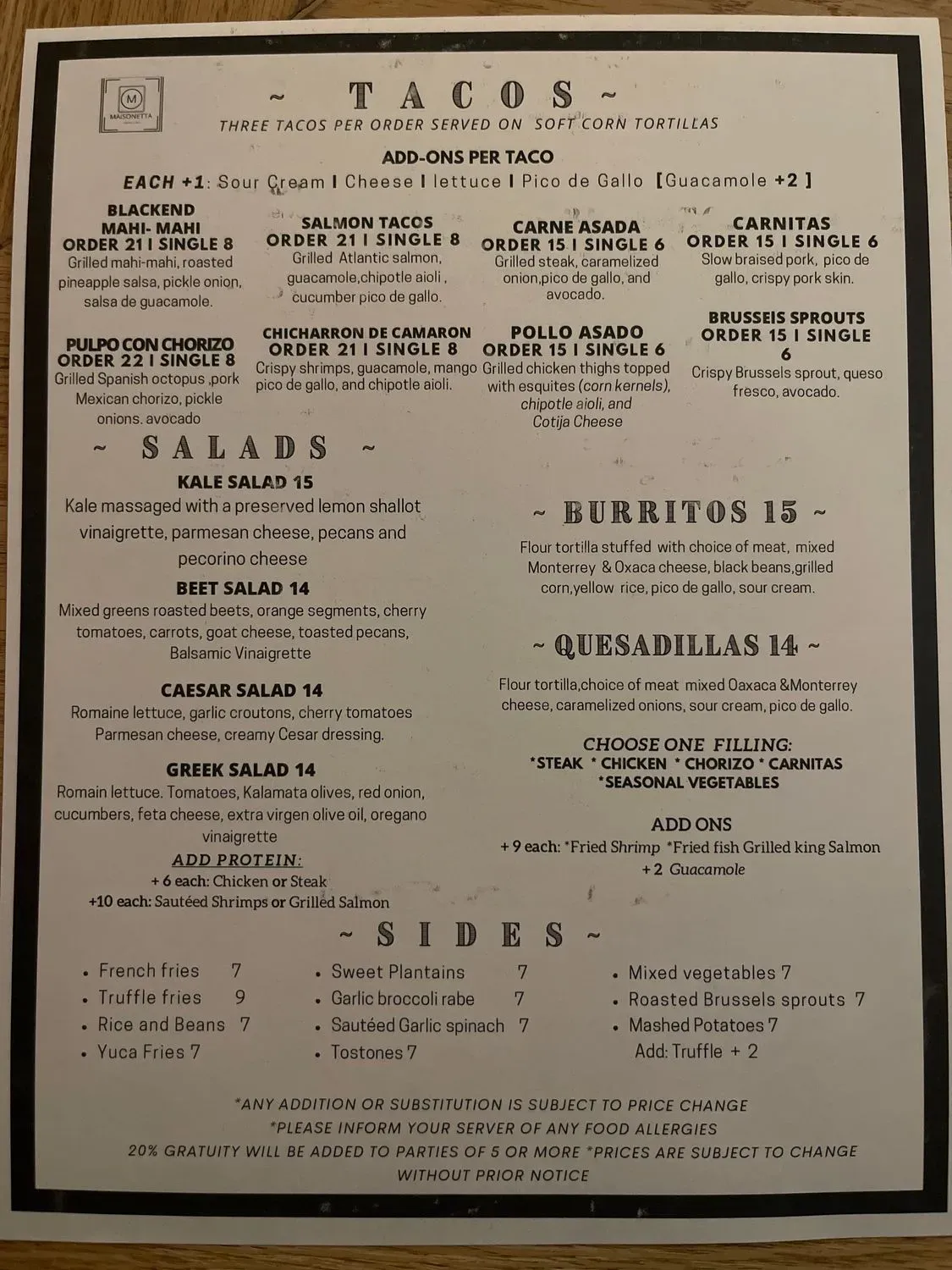 Menu 1