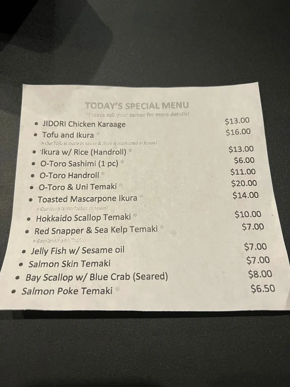 Menu 5