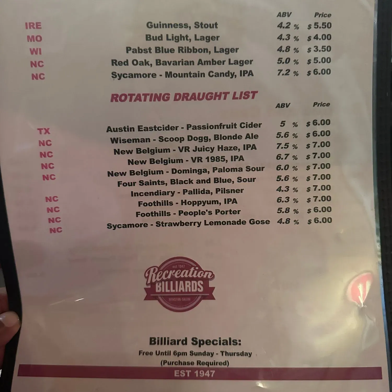 Menu 1