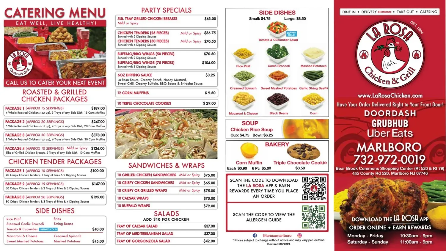 La Rosa Chicken & Grill Restaurant - Marlboro Menu - Updated October 2025