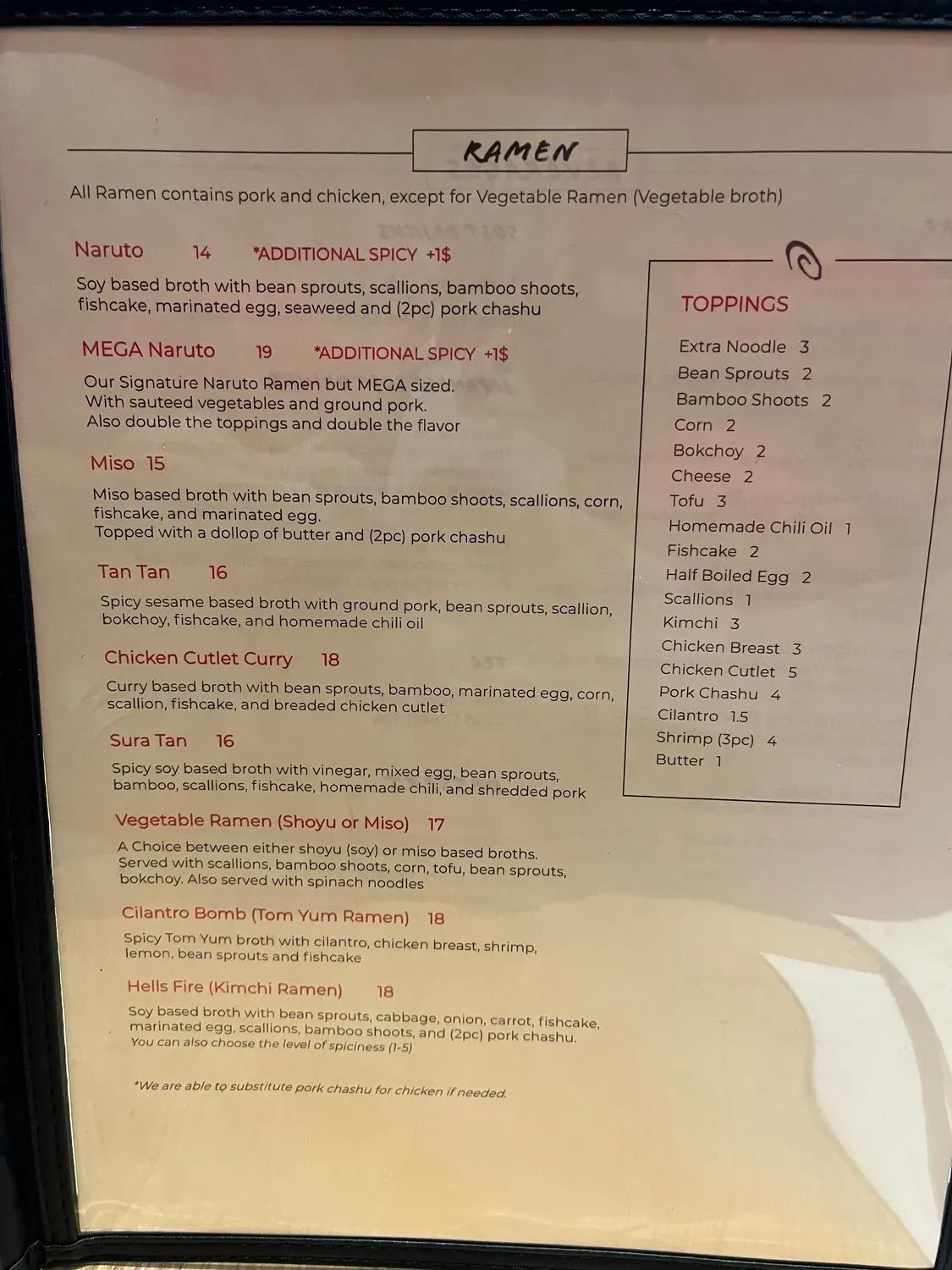 Menu 5