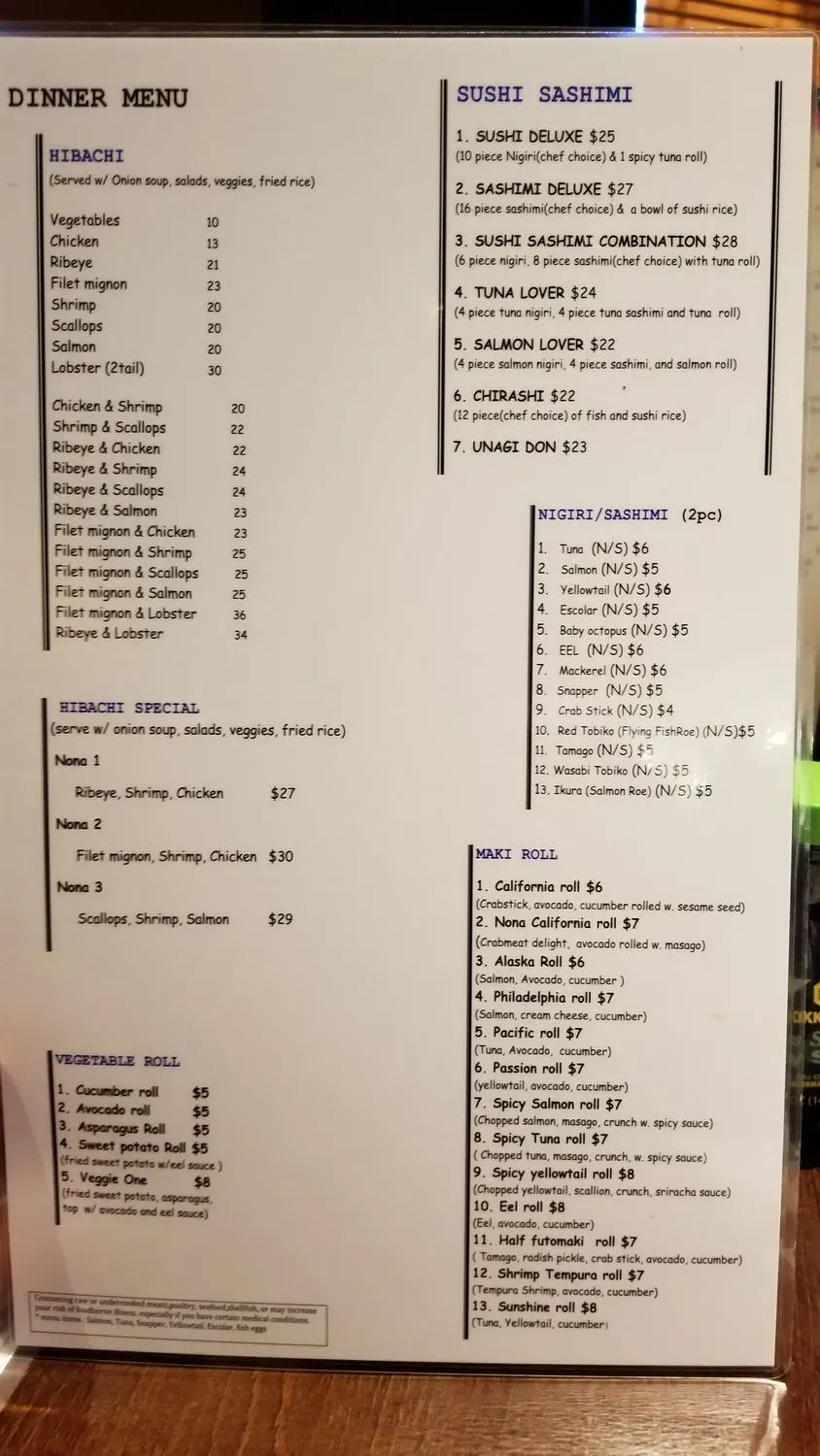 Menu 1