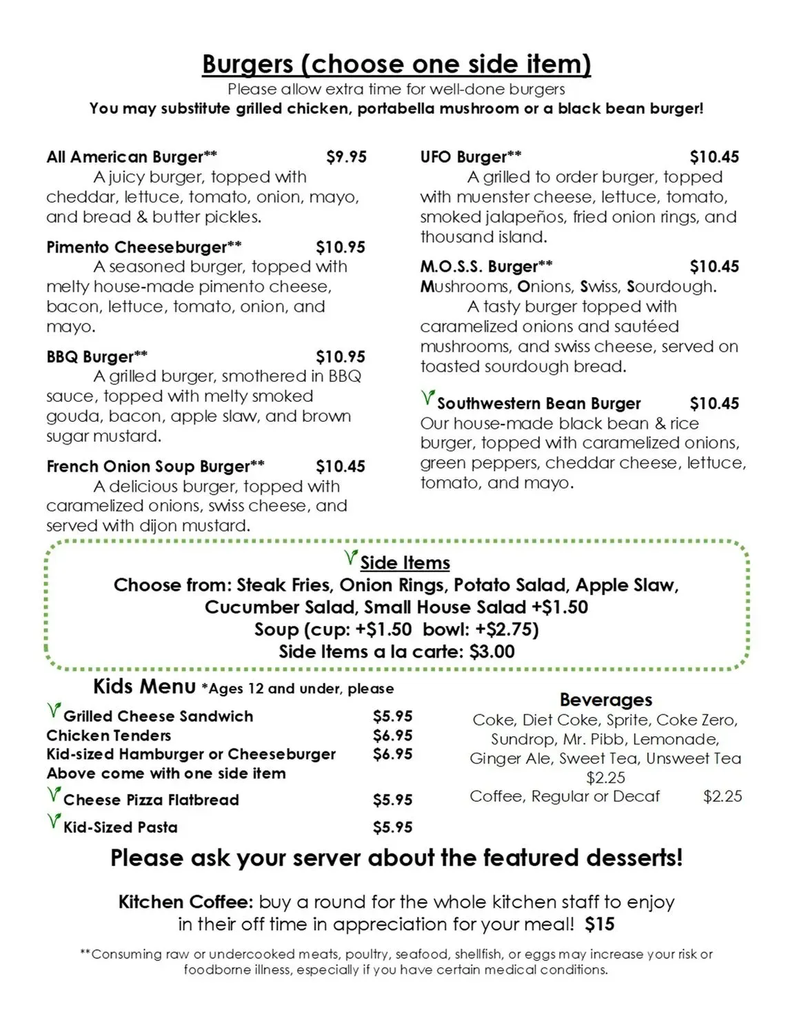 100 Main Restaurant & Bar Menu - Updated October 2025