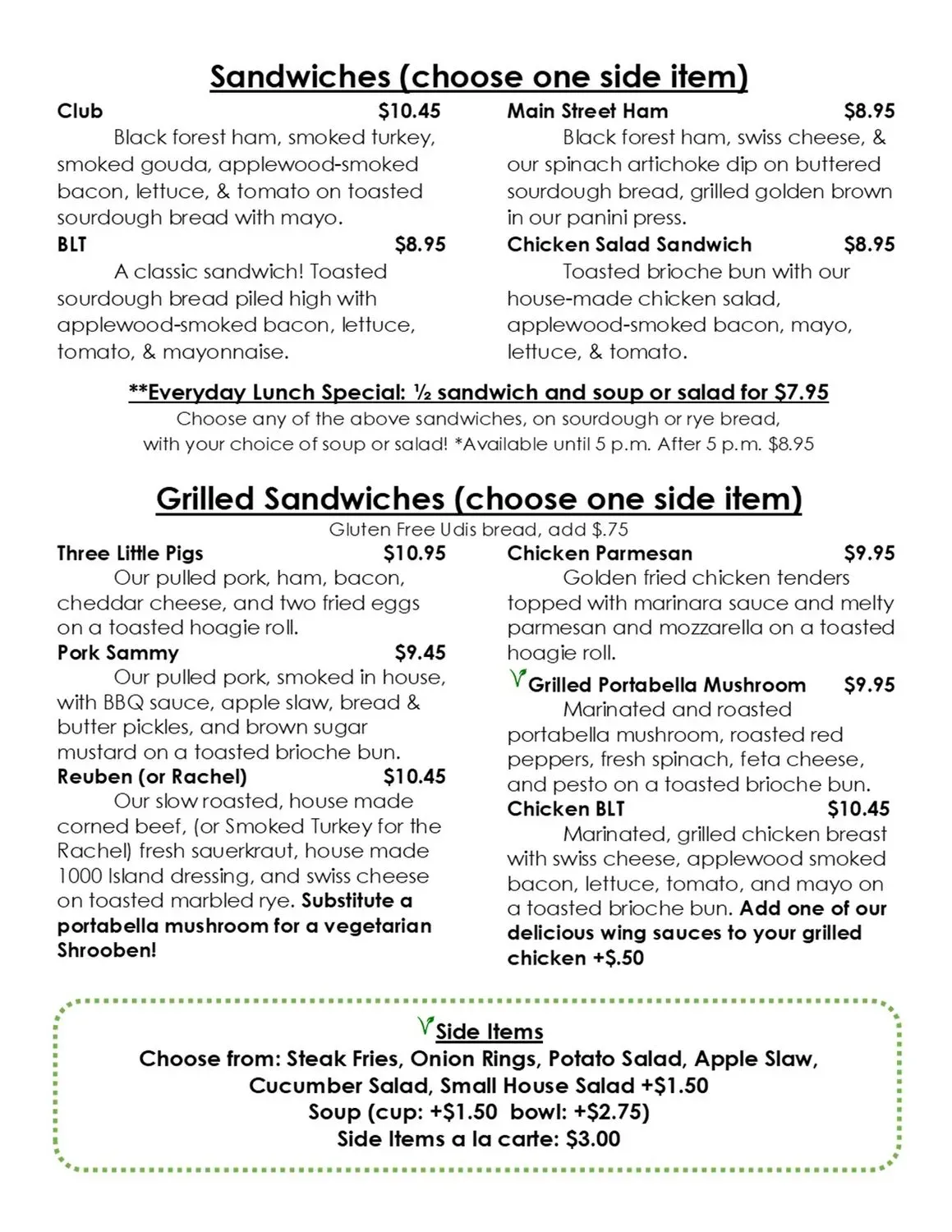 100 Main Restaurant & Bar Menu - Updated October 2025