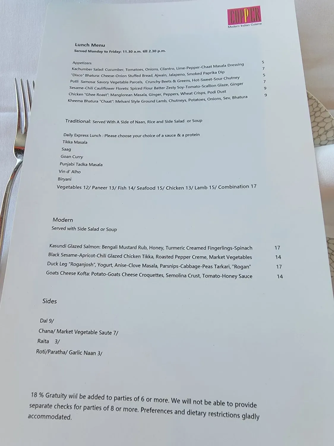 Menu 1