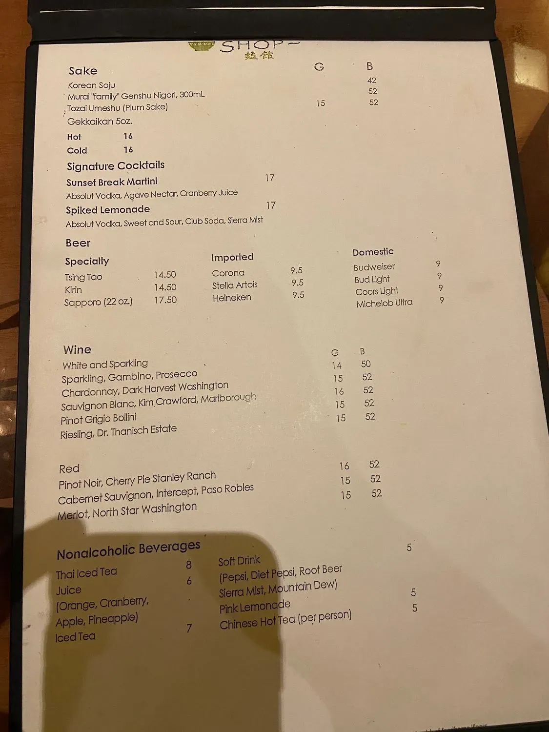 Menu 6