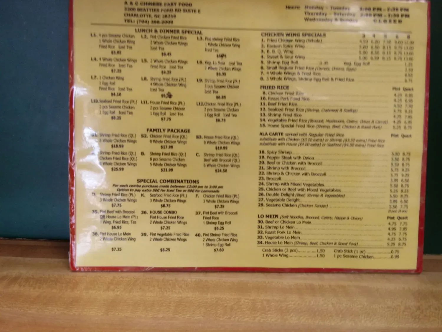 Menu 5