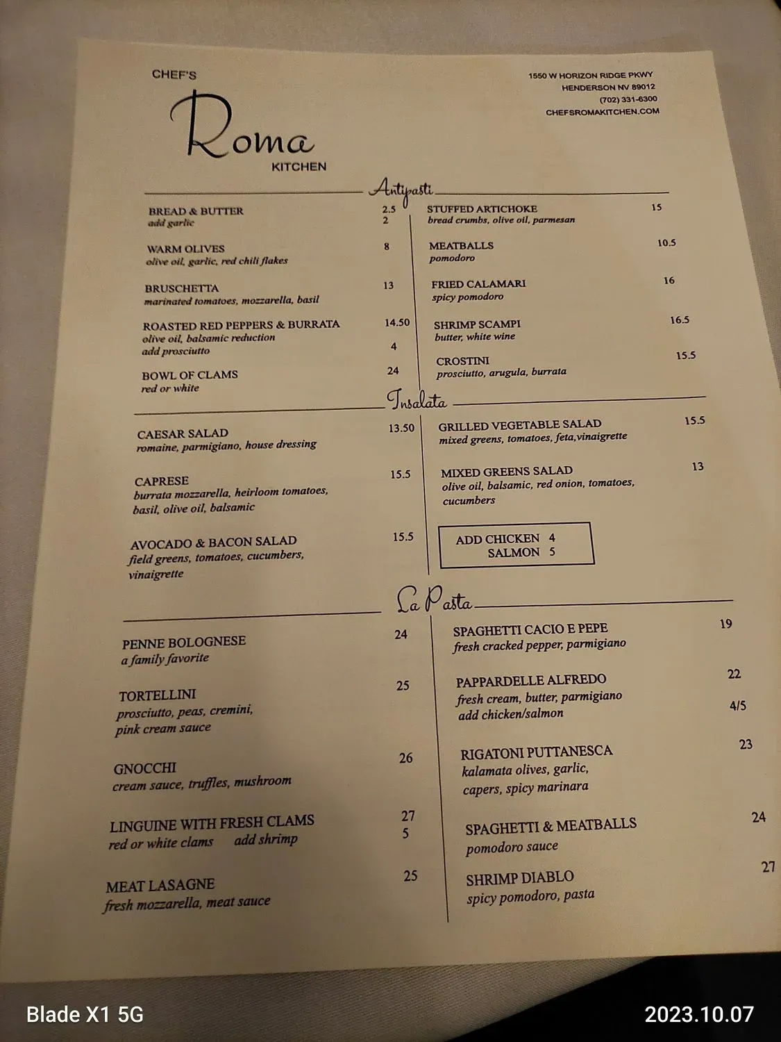 Menu 1