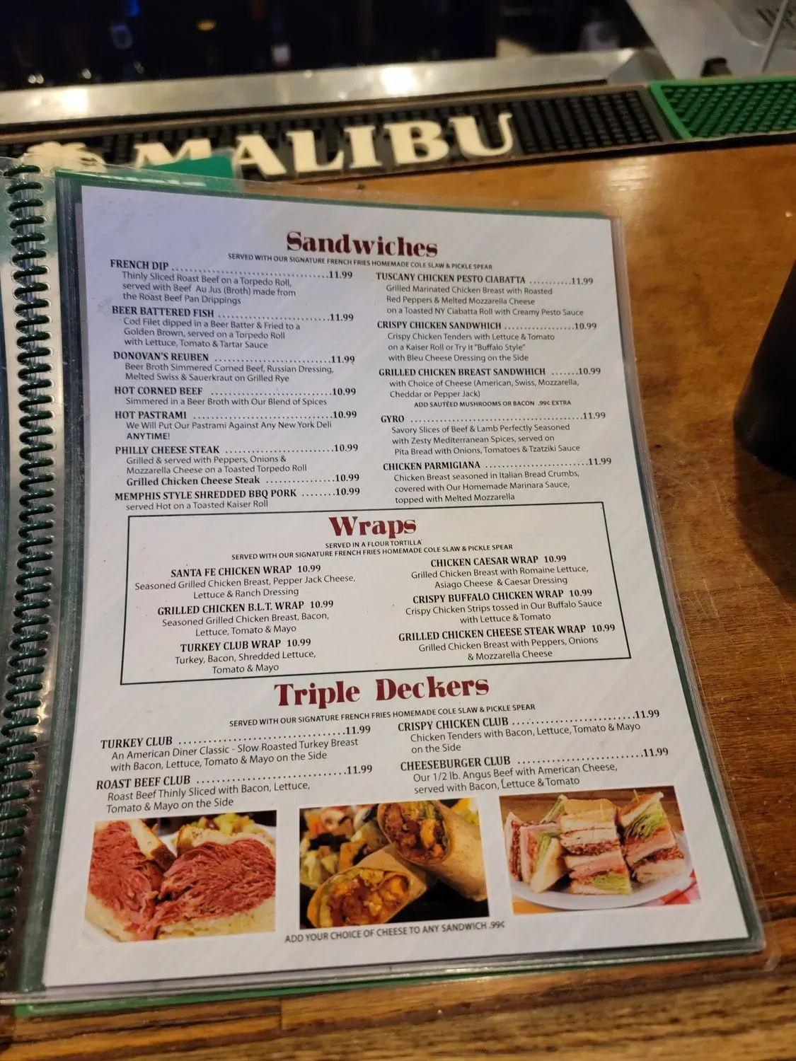 Donovans Bar & Restaurant & Grill Menu - Updated October 2025