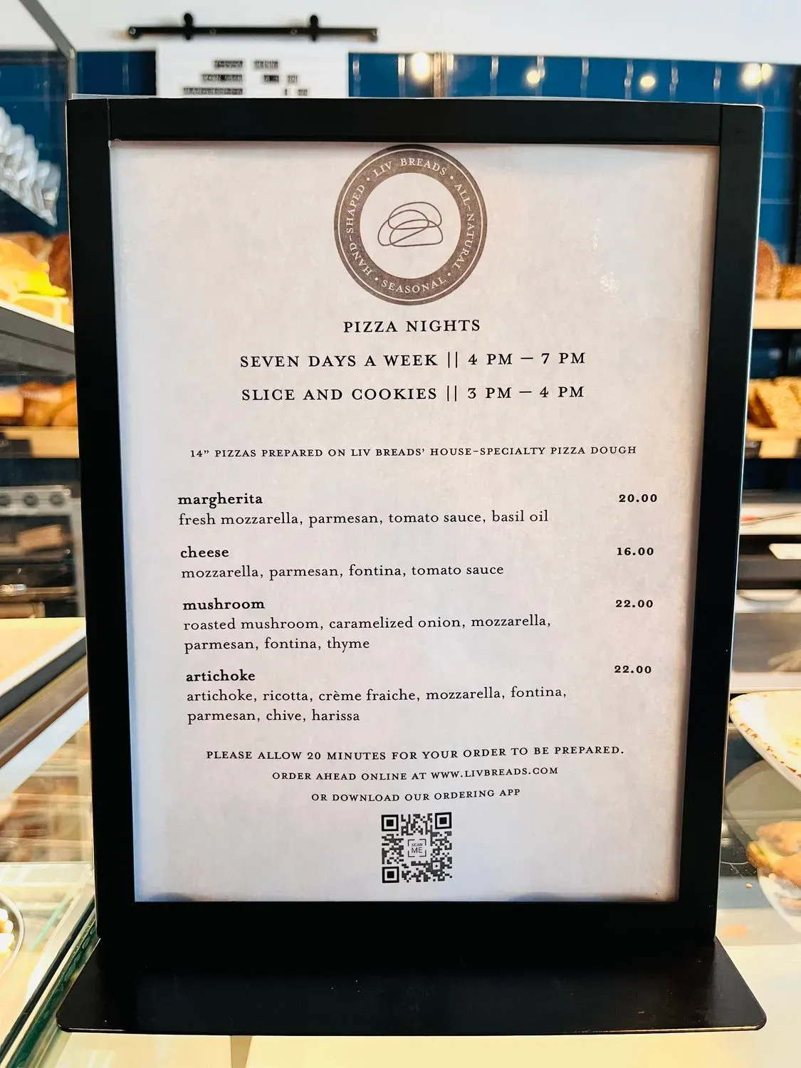 Liv Breads Artisan Bakery and Coffee Bar Menu - Updated October 2025