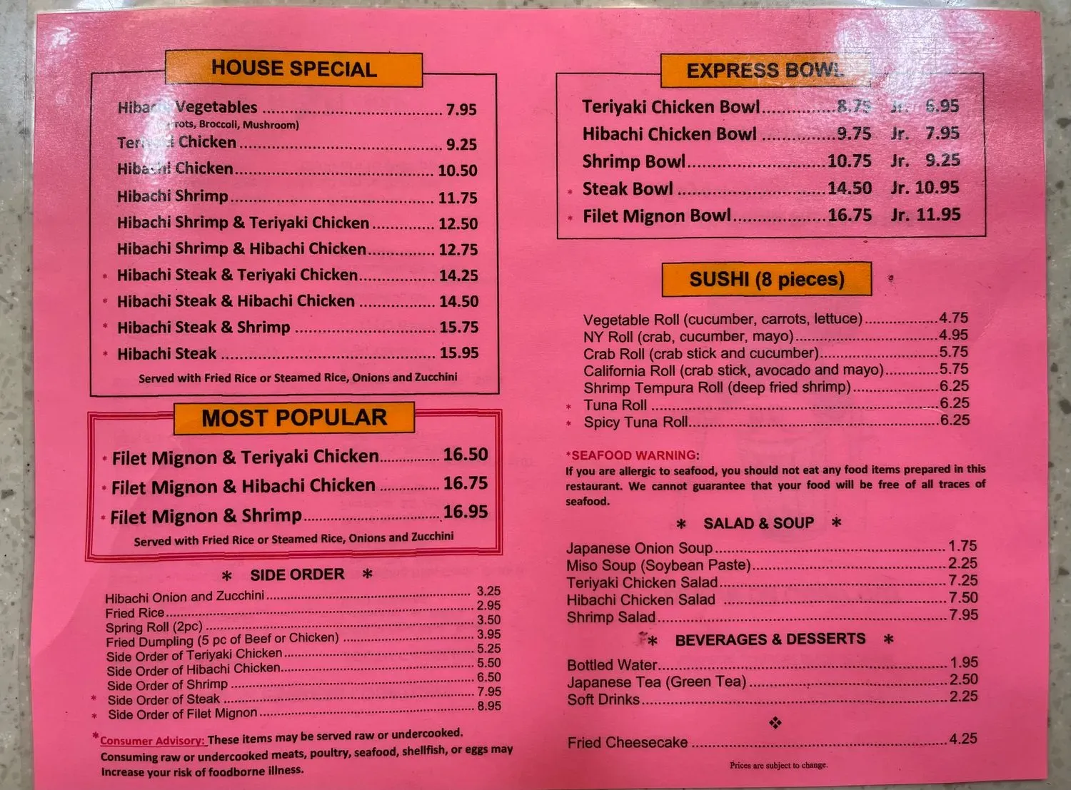 Menu 1