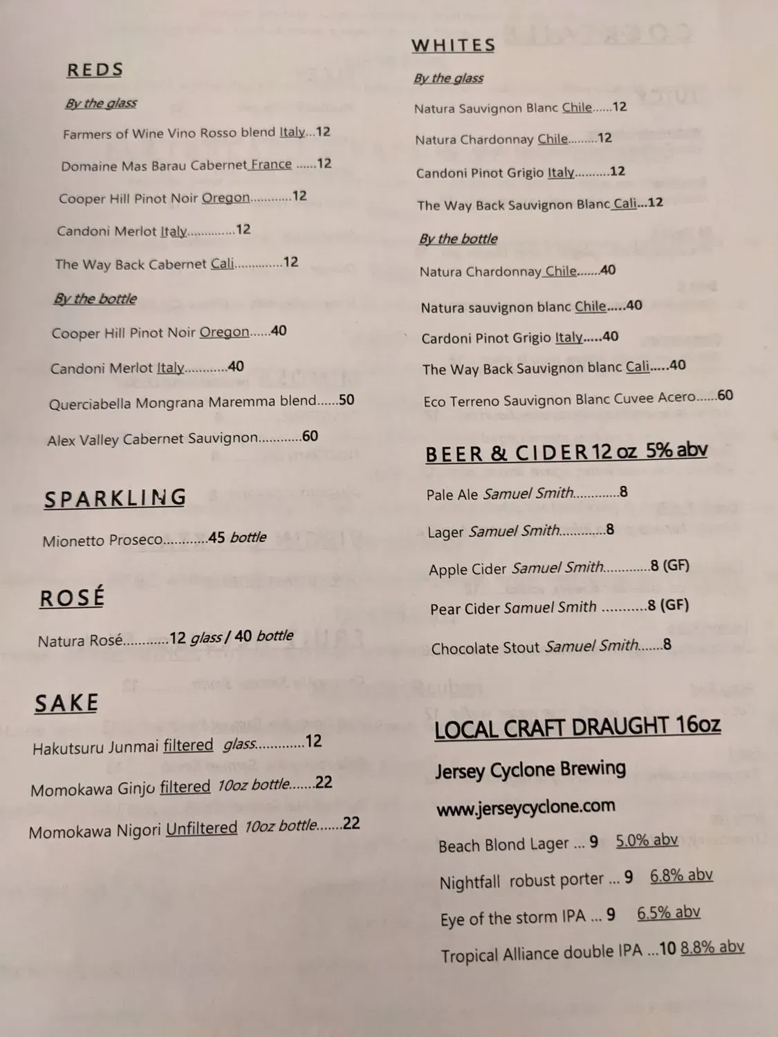 Menu 5