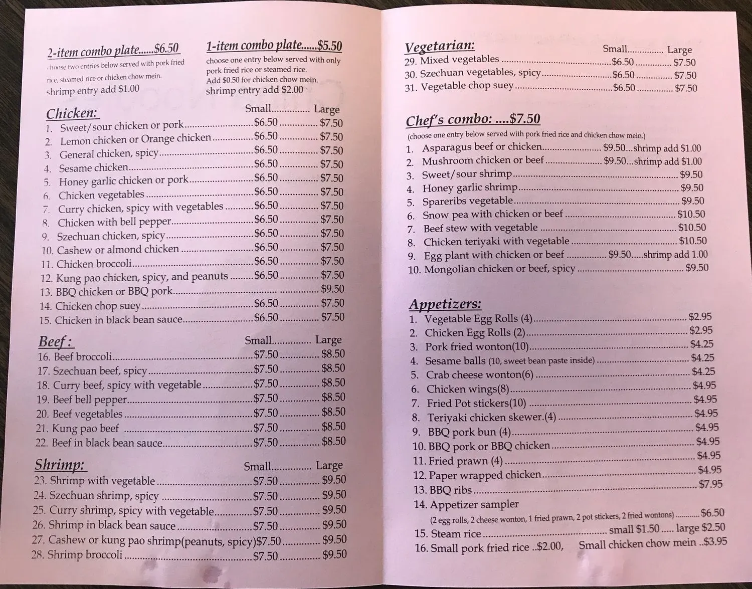 Menu 1