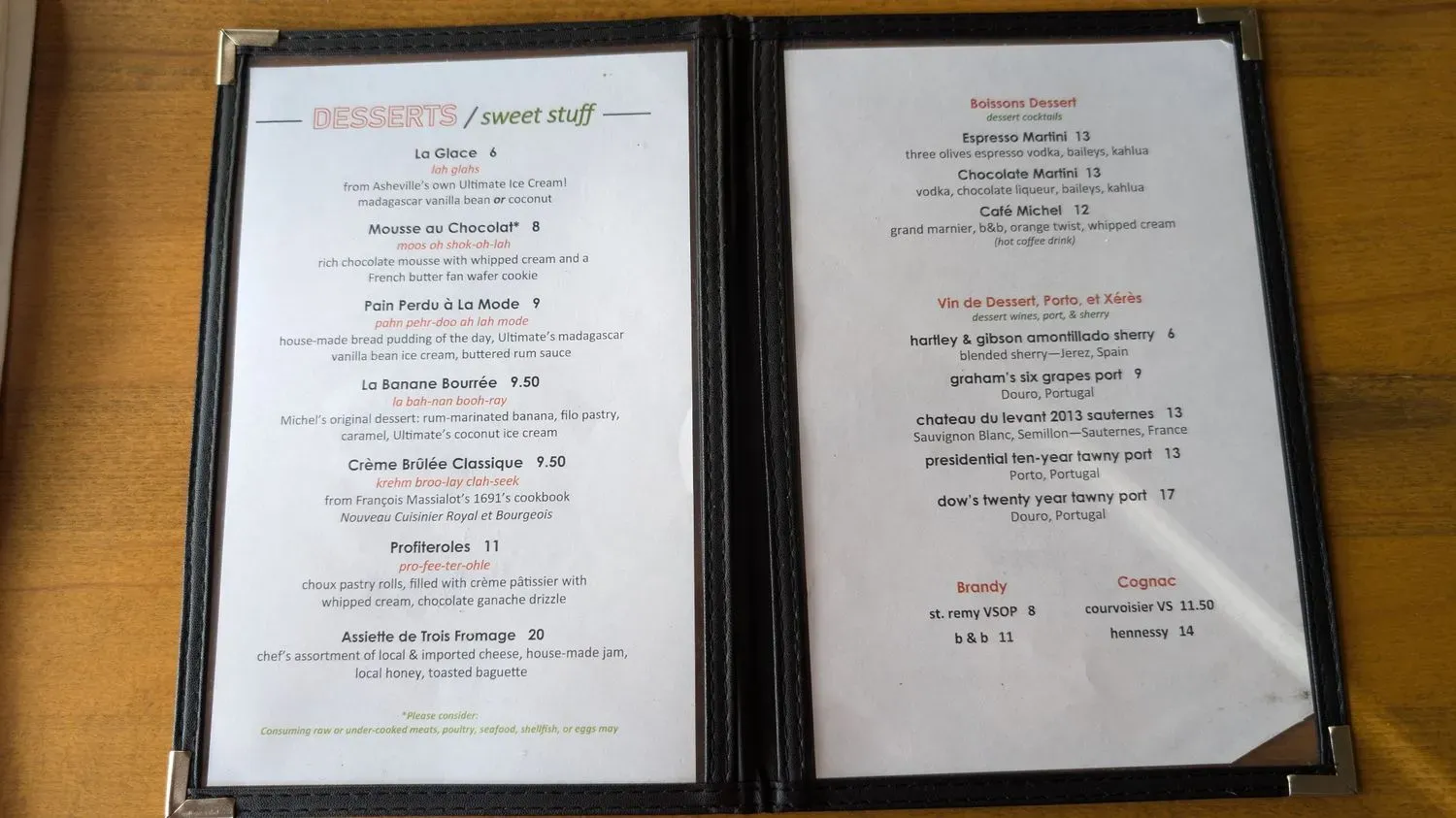 RendezVous Menu - Updated October 2025