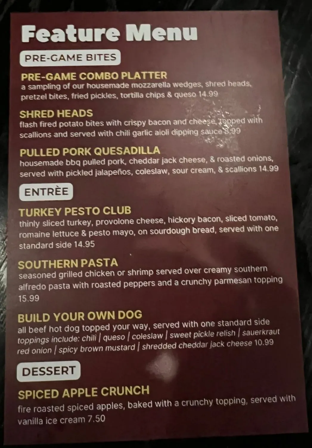 Menu 5