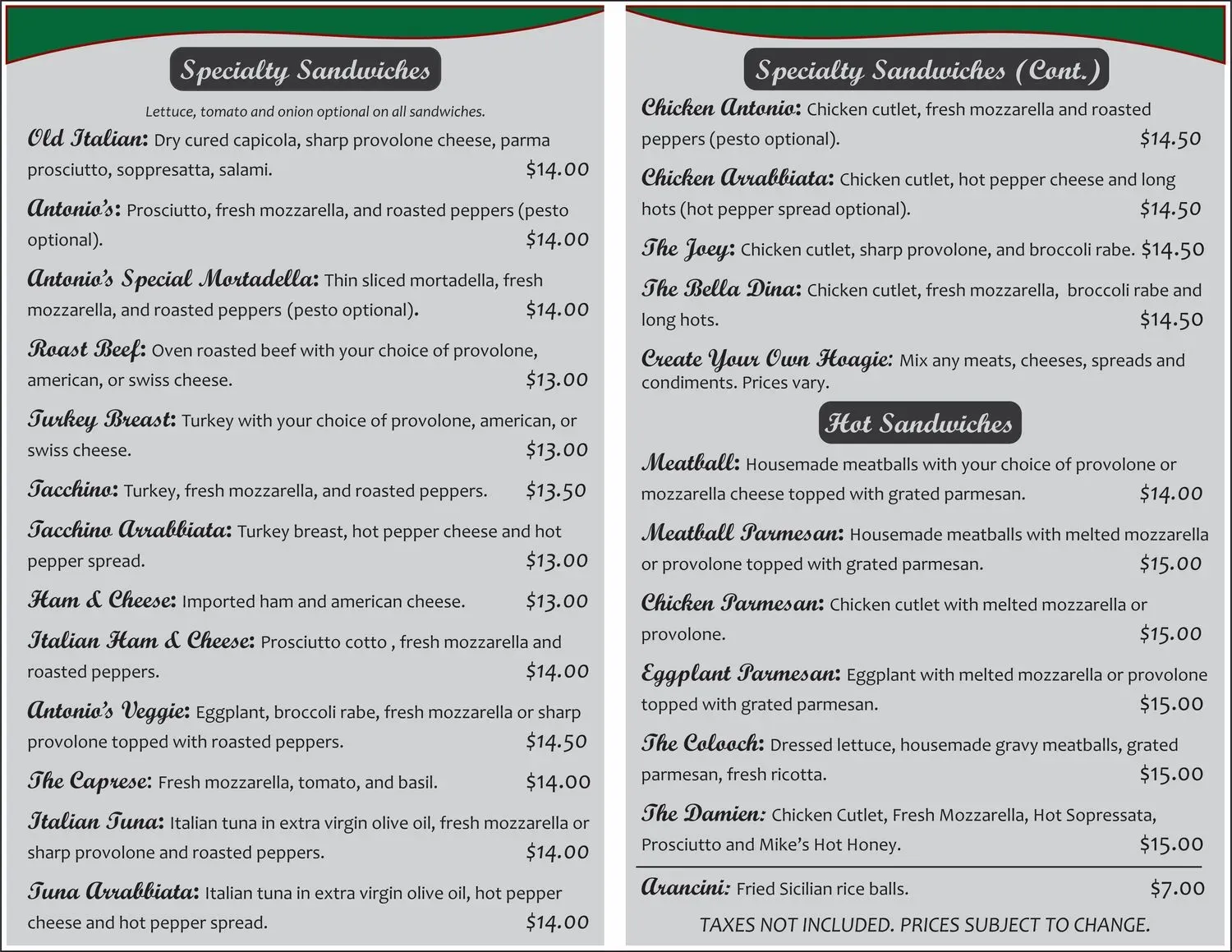 Menu 2