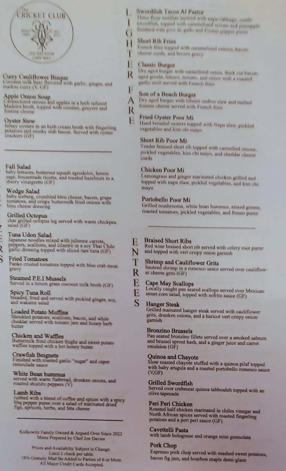 Menu 5