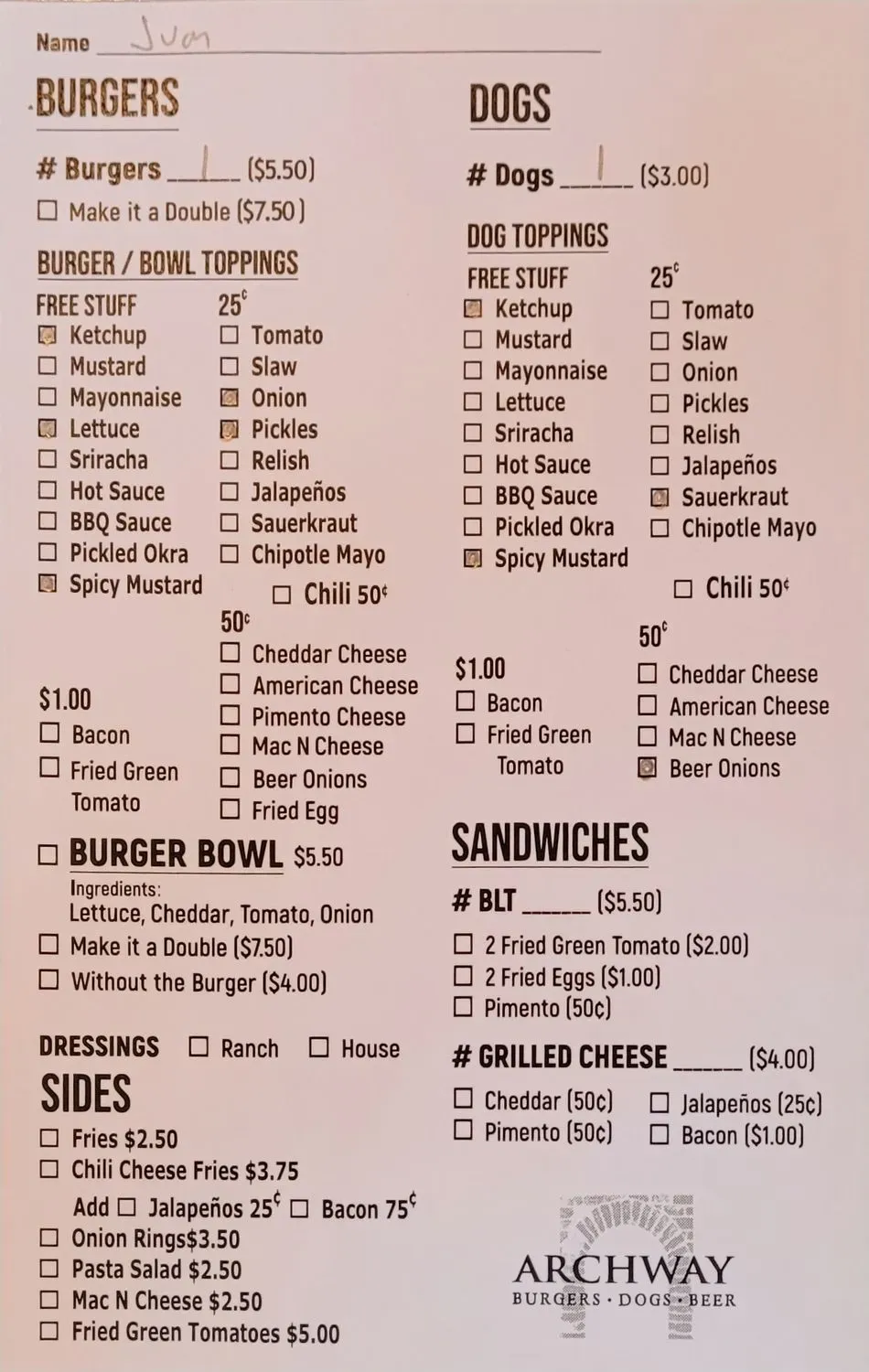 Menu 1