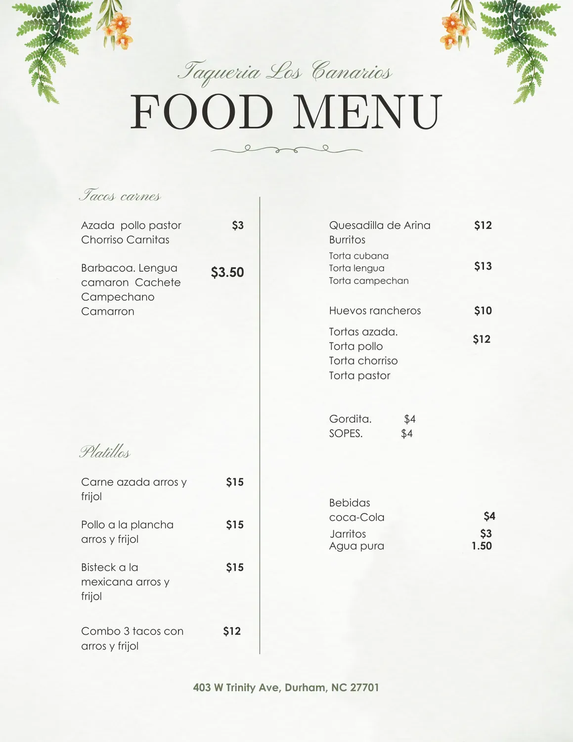 Menu 1