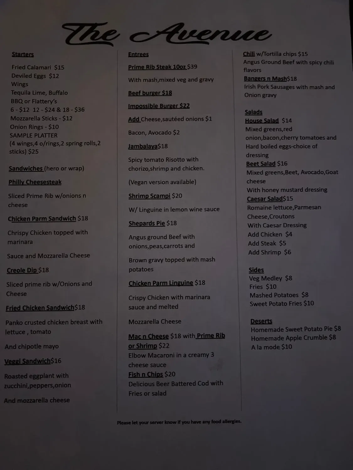 Menu 1